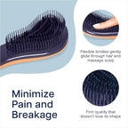 Crave Naturals Glide Thru Hair Brush - Detangler Brush for Curly, Straight, Wet or Dry Hair - Gentle Detangling Brusheses for Adults, Kids, Toddlers - Hair Accessories for Women, 7.5"x3" - Coral