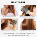 Blow Dryer Brush, Hair Dryer Brush in One, 1200W Large Oval Hot Air Volumizer & Straightener, Anti-Frizz Blowout Styling Brush, Dual Voltage 110–240V (3 Inch) Pink