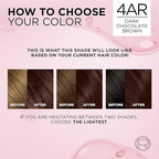 L'Oreal Paris Excellence Crème Permanent Hair Dye, Triple Care Hair Color with Pro-Keratine Complex for 100% Gray Hair Coverage, 4AR Dark Chocolate Brown, 1 Kit