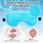 2 Pcs Gel Eye Mask Cooling Ice Eye Puffy Masks Reusable Hot Cold Compress Eyes Mask for Men Women Dry Itchy Eyes Bags Puffiness Dark Circles Headaches Sleeping Stress Relief Convenient Storage