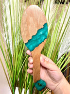 CRISAN Everlasting Hair Brush, Hand Carved Oak Wood and Resin Handle, 3 Interchangeable Bristles - Mixed, Boar, and Nylon (Alexandrite)