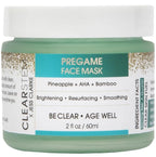 CLEARSTEM PREGAME Illuminating Face Mask with AHA Face Exfoliant - Skin Facial Mask with Bamboo & Turmeric for Makeup Prep - Gentle Face Exfoliator and Smoothing Face Mask for Weekly Skincare Routine