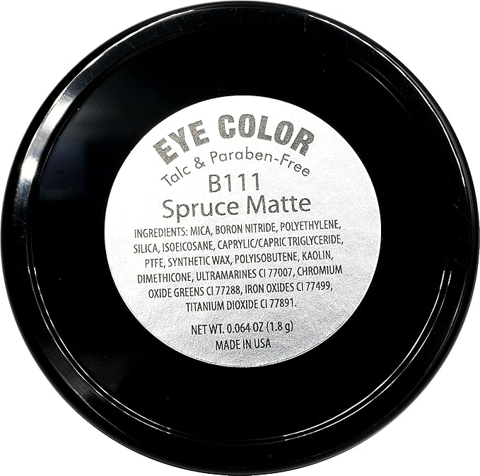 Spruce Matte Deep Green Blue Grey Gray Pressed Powder Single Vegan Eyeshadow; Talc, Paraben & Cruelty Free