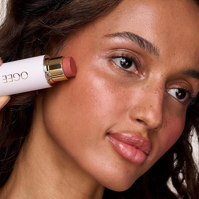 Ogee Lush Sunset - Topaz Face Stick & Freesia Lip Gloss Duo - Limited Edition Holiday Makeup Gift Set - Certified Organic & Skincare-Infused