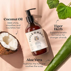 Fable & Mane Hydrating Shampoo, Moisturises and Cleanses Dry, Damaged Hair with Aloe Vera and Coconut Oil. For Medium to Thick Hair Types