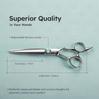 K9 6.5" Hair Scissors for Slide Cutting – Creating Clean, Defined Lines for a Polished haircut, Handcrafted, Ergonomic Handle, Barber Shears Made with Premium VG10 Steel for Superior Durability