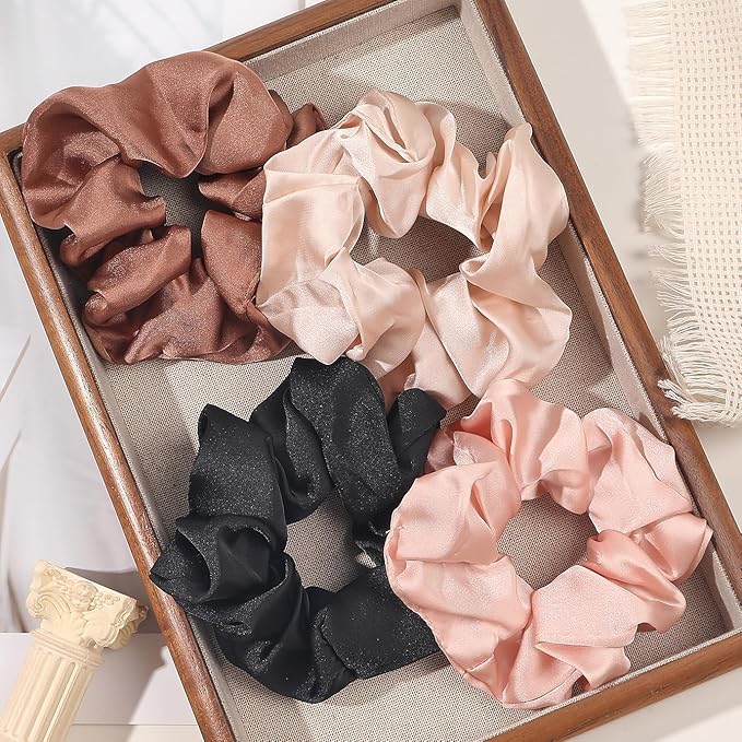 Hair Scrunchies for Women - Hair Ties No Damage Both for Thick Hair or Thin Hair Curl Hair No Crease Scrunchies Ponytail Holder No Hurt Your Hair