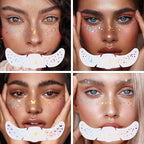 8 Pcs Holographic Multicolor Glitter Freckles Face Tattoo, Glow Up Cosmetic Glitter for Face, Sparkle Makeup Patches, Waterproof Face Speckles for Christmas (8PcsG Holographic Multicolor)