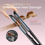 TYMO Flat Iron Hair Straightener - Upgraded Long Hollow Plates Straightener and Curler 2 in 1 for Fast Smooth Styling, Ceramic Hair Straighteners for Women, 15s Heat Up, 5 Billion Ions, Dual Voltage