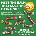 Eco Lips Mongo Kiss Organic Lip Balm 4 Pack Peppermint, Pomegranate, Vanilla Honey, Black Cherry - 100 Percent USDA Organic - Soothe, Moisturize Dry, Cracked and Chapped Lips - Made in USA