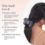 Kitsch Satin Hair Scrunchies for Women, Softer Than Silk Scrunchies for Hair - No Damage Satin Hair Ties, Ponytail Holders | Ideal Gifts for Women, 2pc (Blush/Charcoal)