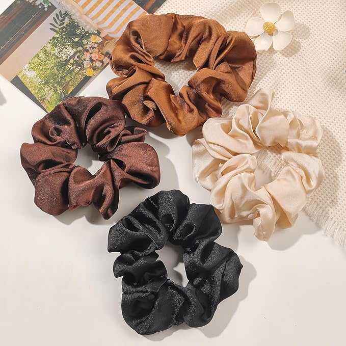 Hair Scrunchies for Women - Hair Ties No Damage Both for Thick Hair or Thin Hair Curl Hair No Crease Scrunchies Ponytail Holder No Hurt Your Hair