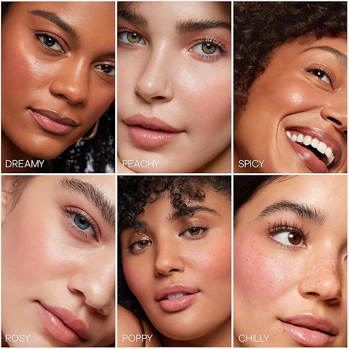 Saie Dew Liquid Blush for Cheeks - Hydrating Cream Blush Stick with a Blendable + Buildable Formula - Skincare Infused Dewy Cheek Tint for a Natural Flush - Glowy Makeup Essential - Rosy (.40 oz)