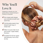 Kitsch & Disney Satin Scrunchies for Women - No Crease Hair Ties for Girls | Big Scrunchies with All Hair Types and Textures, Perfect for Day or Night | Ideal Gifts for Women - 2 Pcs, Desert Crown