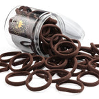 50Pcs Brown Hair Ties for Women Girls,Cotton Seamless Hair Ties, Soft Ponytail Holders,No Crease No Damage Elastics Hair Bands with Box for Thick Heavy and Curly Hair (Brown)