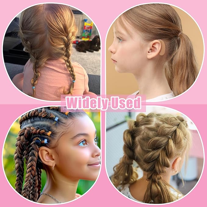 28 Colors Rubber Bands for Hair, 1500 Pcs Elastic Hair Bands Baby Girl Hair Ties Mini Hair Rubber Bands with 4 Hair Styling Tools 10 Hair Clips Hair Accessories for Toddler Baby Girl Kids