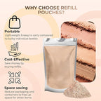 (8 Ounce Bag) (Light) Foundation Powder Refill By Sweet Face Minerals, Lightweight Mineral Loose Makeup Powder with SPF 20, Full Coverage Flawless Finish, Talc-free, Cruelty-Free, Refillable Pouch