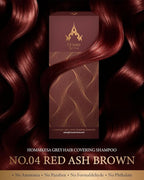 Grey Hair Covering Shampoo (6 Packet) – Premium 3-in-1 Hair Dye Shampoo For Grey Hair (Red Ash Brown)