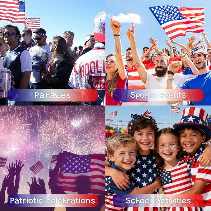Patriotic Body Glitter Stick, Waterproof Face Glitter Gel, Chunky Glitter Face Paint, 4th of July Red White Blue Sequin Hair Glitter Makeup for American Pride USA Flag Makeup for Independence Day