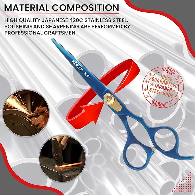 Hair Cutting Scissors -Sharp Razor Edge Blade Hair Shears Series - 6.5" With Fine Adjustment – Stainless Steel Hair Scissors Professional For Men, Women & Babies