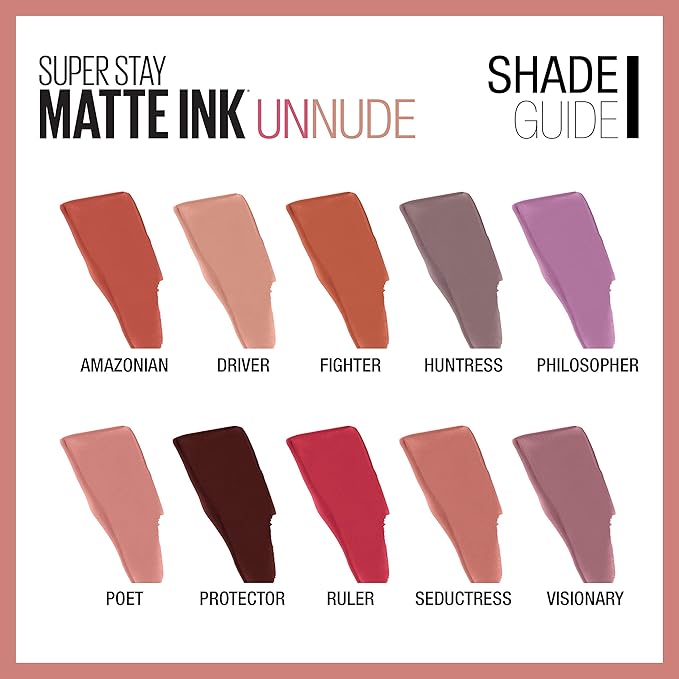 Maybelline New York Superstay Matte Ink Un-nude Liquid Lipstick, Poet, 0.34 Fluid Ounce (Pack of 2)
