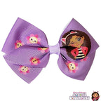 Gabby's Dollhouse Hair Bows - Hair Accessories Gift Set - 7 Pcs 4 Inch Bundle for Girls Different Character on each Hair Clip Kids Bow - Alligator Clip - Ages 3 +