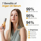 GK HAIR Oil- Argan Oil Hair Serum For Frizzy And Damaged Hair- Perfect For Keratin,Frizzy, Curly, Dry & Damaged ends-Adds Shine and Smooths,Paraben,Phthalate and Sulfate Free (3.4 oz)