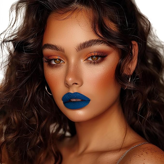 Blue Lipstick Matte for Women, Super Stay Long Lasting Lipstick Smudge Proof No Transfer Liquid Lipsticks, Cruelty Free Lip Makeup (DM01 Blue Bomb)