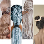 Satin Silk Hair Ties for Women,Soft Hairbands Ponytail Holder,Elastic Hair Ties for Women's Thick Curly Hair, Hair Accessories Decorations.(12pcs Vintage Colors)