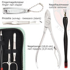 3 Swords Germany - brand quality 6 piece manicure pedicure grooming kit set fashion leather case mint, Made in Germany