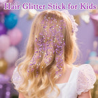 MEICOLY Light Purple Hair Glitter Stick for Women,Halloween Face Glitter Stick Spirit Week Wear,Women Costume Sparkle Chunky Glitter Makeup,Waterproof Body Glitter for Party Rave Festival