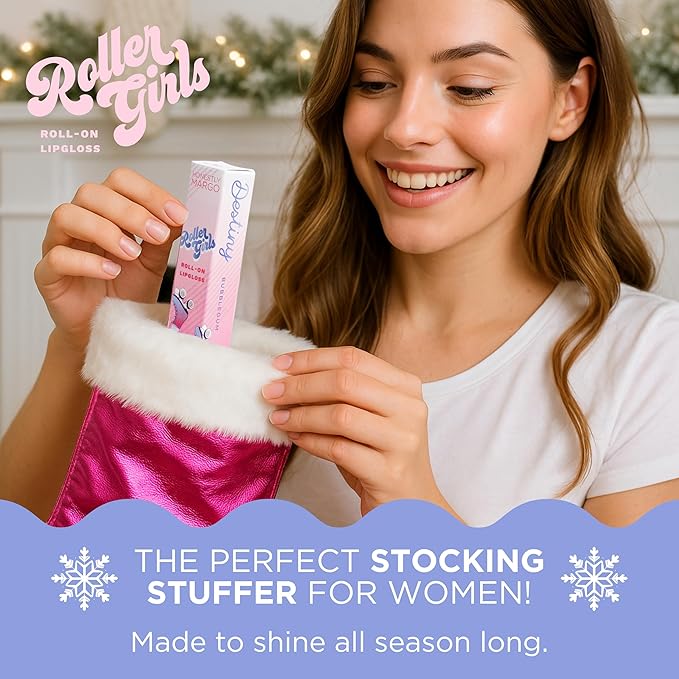 Honestly Margo Roller Girl Roll-On Lip Gloss (Bubblegum Destiny, Pack of 2) – Lip Gloss for Women with Hydrating Vitamin E & Moisturizing Shine, Lightweight Your Lip Stain, Non Stick Gloss