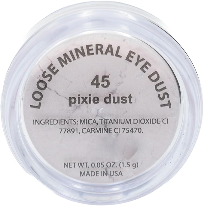 Pixie Dust Light Pale Pink Metallic White Single Loose Powder Eyeshadow; Talc & Paraben Free, No Animal Testing & Cruelty Free
