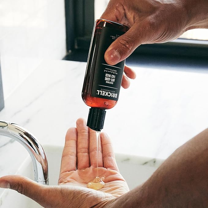 Brickell Men's Products Enhancing Gel Anti-Aging Routine, Gel Facial Cleanser and Face Moisturizer, Men's Skin Care Gift Set