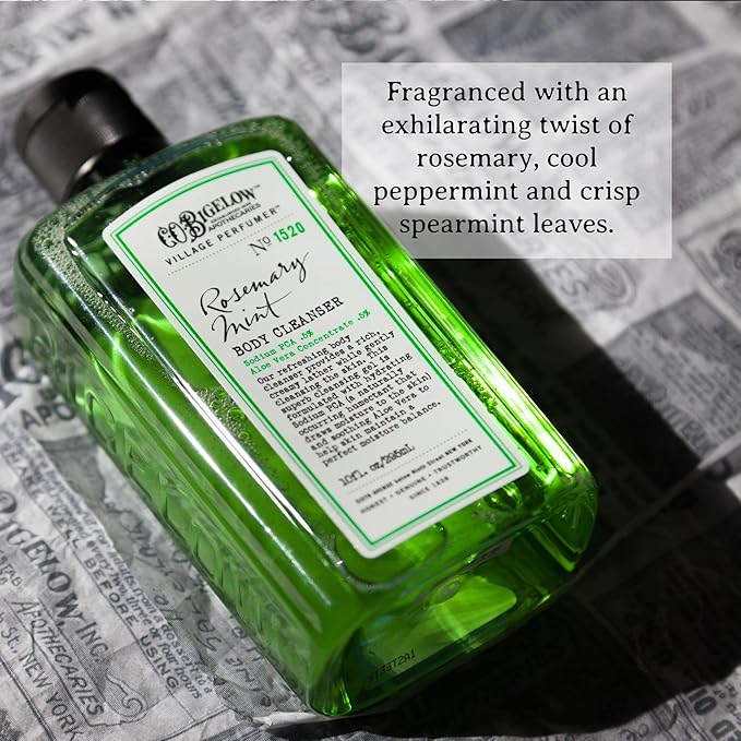 C.O. Bigelow Rosemary Mint Apothecary Duo Skin Care Gift Set, Body Wash & Body Lotion, Liquid Soap & Moisturizing Lotion, Set of 2, 10 Fl Oz