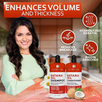 Batana Oil Shampoo and Conditioner Set - Thickening Hair Products for Women and Men - For Strengthening and Volumizing Fine and Thinning Hair - Sulfate Free with Biotin and Keratin for a Fuller Look