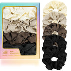 5Pcs Satin Scrunchies for Women, Softer Than Silk Scrunchies, Fashion No Crease Hair Ties for Thin Thick Hair,Soft Hair Bands No Damage for Girls, Ideal Gifts for Women (Set 1)