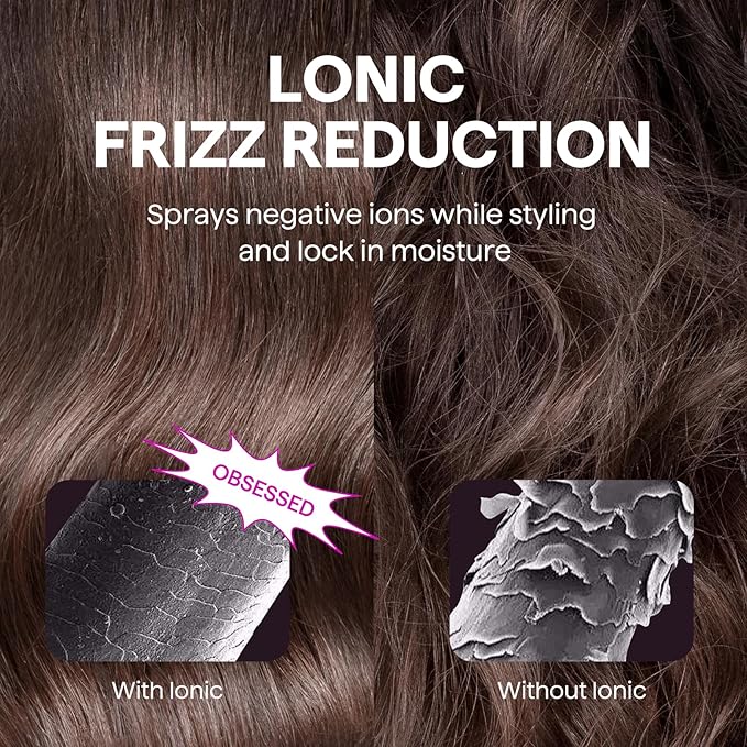 Wavytalk Thermal Brush, 1.5 Inch Blowout Express Ionic Thermal Round Brush Creates Blowout Look in 10 Minutes Makes Hair Shinier & Smoother, Dual Voltage (Lavender Purple)