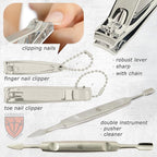 3 Swords Germany - brand quality 12 piece manicure pedicure grooming kit set for professional finger & toe nail care with burgundy synthetic leather case - Made in Germany