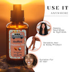 Vanman - Protection Oil Hair Serum for Growth - Infused with Castor, Jojoba, Almond, Olive, Emu, Coconut Oil - Fragrance-Free - for Dry and Frizzy Hair - 4 Ounce