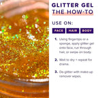 UNICORN SNOT Holographic Face Glitter & Body Glitter Gel | Holiday Glitter Makeup: Stocking Stuffers & Christmas Gift | Hair Glitter, Vegan & Cruelty-Free, 1.7 oz Orange Glitter (Fire)