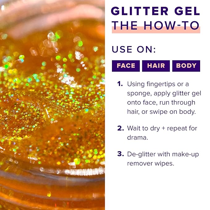 UNICORN SNOT Holographic Face Glitter & Body Glitter Gel | Holiday Glitter Makeup: Stocking Stuffers & Christmas Gift | Hair Glitter, Vegan & Cruelty-Free, 1.7 oz Orange Glitter (Fire)