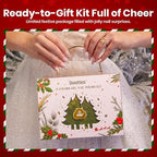 Beetles 27Pcs Gel Nail Polish Kit with U V Light Christmas Gifts for Women Teen Girls - 6 Colors Gel Nail Kit Merry Glitz Red Gold Cat Eye Glitter Jelly Winter Set Soak Off Salon DIY Manicure Set