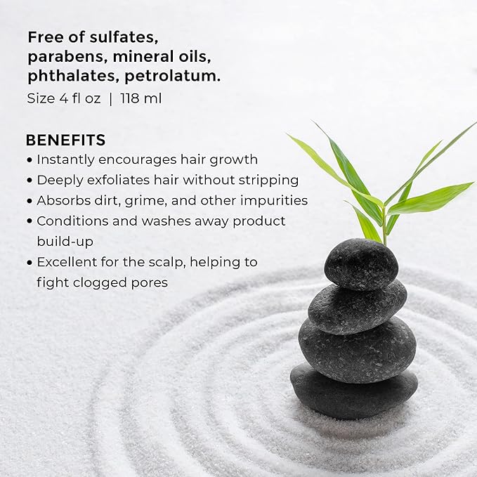 NAVY HAIR CARE Hydrating Hair Mask - 4 Fl oz | Clay Hair Mask for Dry Damaged Hair | Hair Growth & Repair Mask | Paraben Free & Vegan Friendly | Dunes - Black Clay and Charcoal Revitalizing Mask