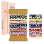 30 Pcs Hair Ties No Damage for Women Girls, High Elastic Braided Hair Ties for Thick Hair, Soft Ponytail Holders, No Crease Hair Bands for Curly Thin Hair Scrunchies (Striped Theme)