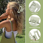 Square Hair Clips 3.5 Inch Medium Claw Clips Rectangle Hair Claw Clips 6 Pack Rubber Paint Jaw Non-Slip Thick Hair Accessories for Women Girls -Brown Colorful