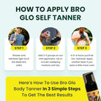 Bro Glo Self Tanner for The Boys - Quick Application Foam Mousse Easy Sunless Tan For Face and Body Oil Free Water Based Faster Skin Drying Natural Sun Kissed Bronze Color Perfect Men - 6.76 FL oz