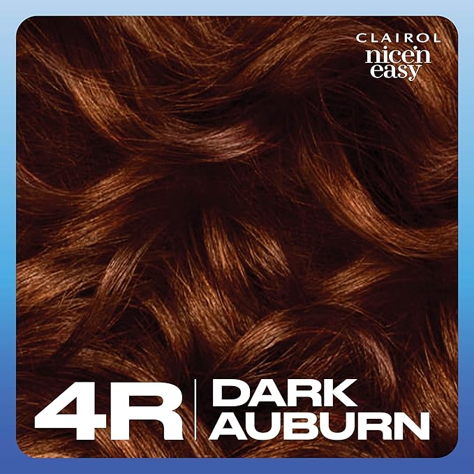 Clairol Nice'n Easy Permanent Hair Dye, 4R Dark Auburn Hair Color, Pack of 2