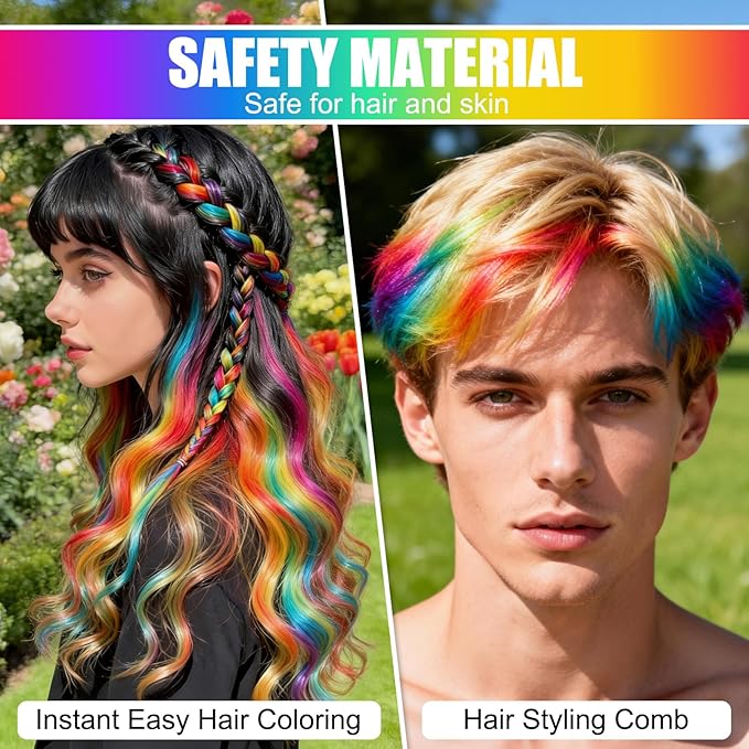 8 Color Hair Chalk for Girls ， Hair Chalk Comb Kids Temporary Hair Color Dye - Teen Girl Gift Hair Stuff Accessories Makeup Kit Christmas Gifts Toys for Girls