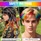 Festive Fun Hair Chalk Combs, 8 Color Washable Hair Chalk Set, Hair Color Comb Temporary Hair Chalk Comb,for All Ages for Birthday Party, Christmas Gifts